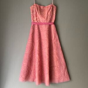 BCBGMaxAzria size 0 A- line belted midi‎ formal dress